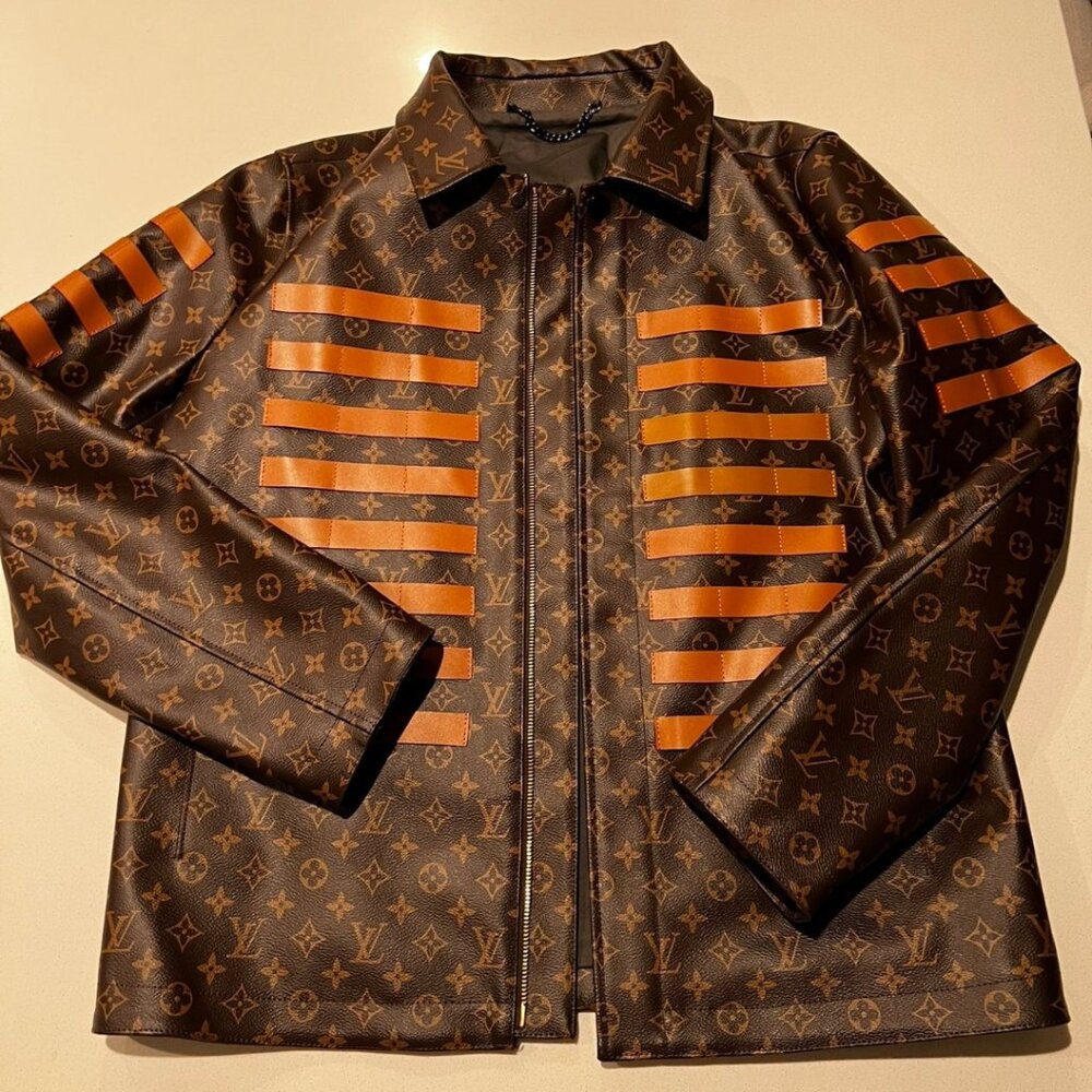 Louis Vuitton x Nigo Monogram LV Toile Military leather jacket